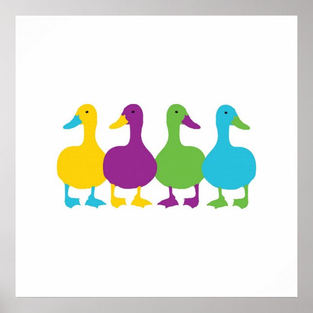 Poster Patos Coloridos Retroativos (Frente)
