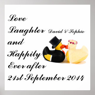 Pôster Patos de Casamento Amor Risos
