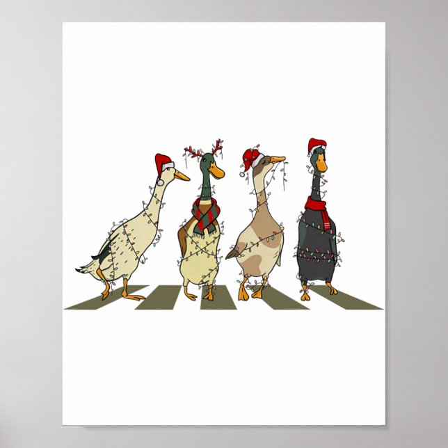 Poster Patos de Natal Luzes de Árvore do Natal Pato Fa de (Frente)