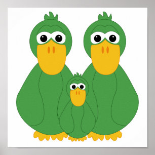 Pôster Patos Verdes Idiotas E Bebê