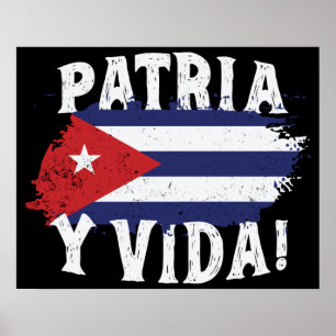 Poster Patria Y Vida Free Cuba Libre Bandeira Cubana