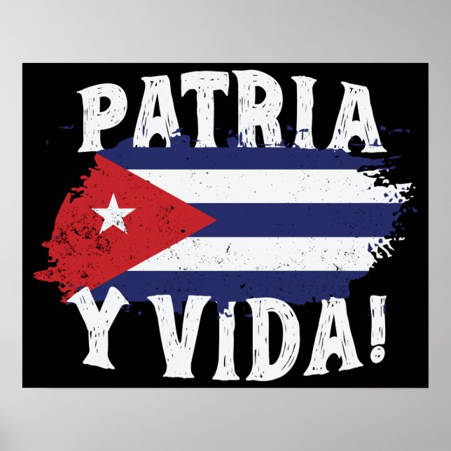 Poster Patria Y Vida Free Cuba Libre Bandeira Cubana (Frente)