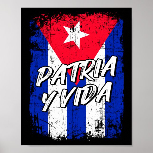 Poster Patria Y Vida Viva Cuba Bandeira Cubana (Frente)