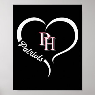 Poster Patrick Henry Patriots Logotipo Half Heart Slogan 