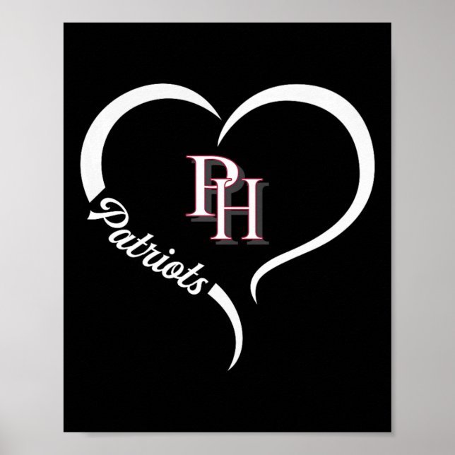 Poster Patrick Henry Patriots Logotipo Half Heart Slogan  (Frente)