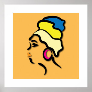 Poster Patrimônio Africano Mínimo Gracioso Contemporâneo