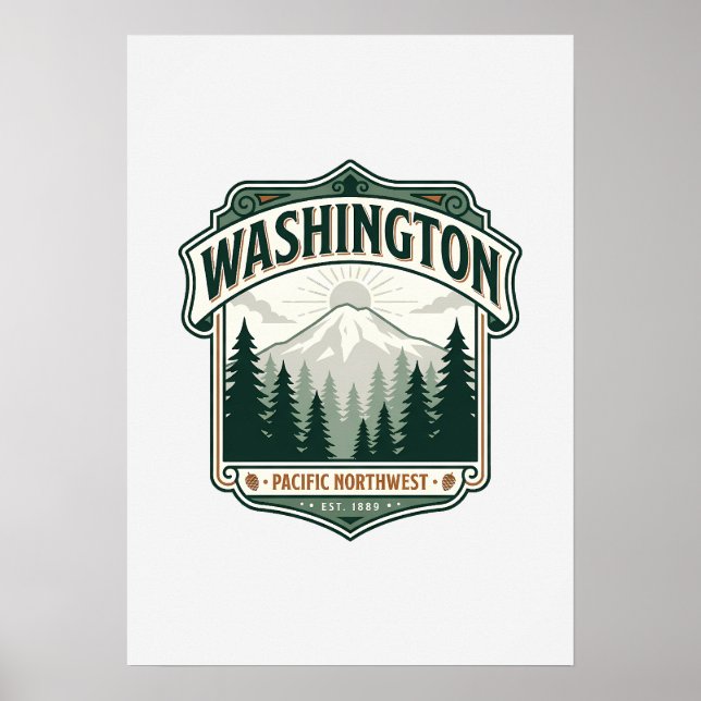 Poster Patrimônio do Estado de Washington (Frente)