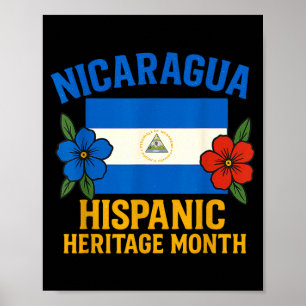 Poster Patrimônio Hispânico Nicarágua Mês Nacional Nicara