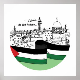 Poster Patrimônio Palestiniano e Esperança: Voltaremos