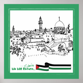 Poster Patrimônio Palestiniano e Esperança: Voltaremos