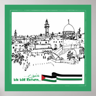 Poster Patrimônio Palestiniano e Esperança: Voltaremos