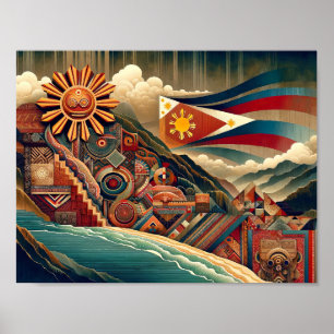 Poster Patrimônio Solar: Abstrato Odisseia da Arte Filipi