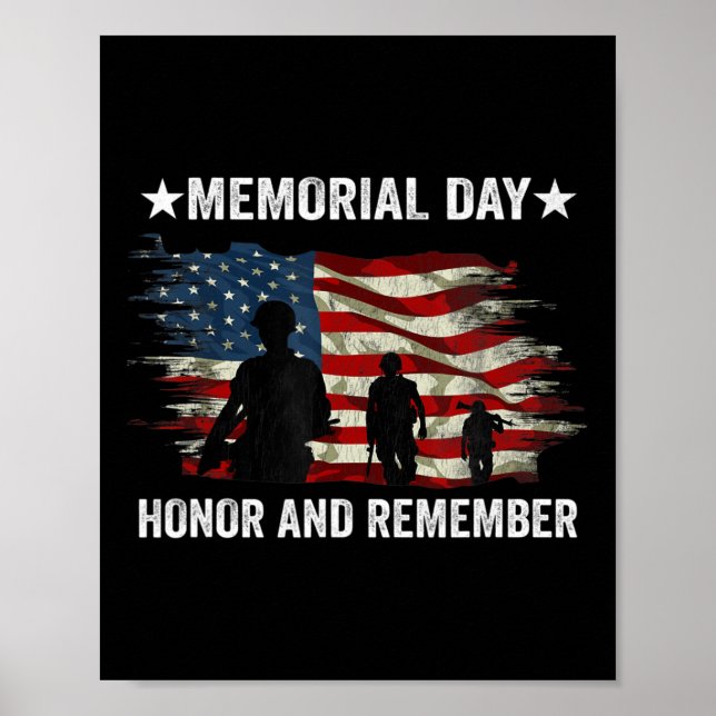 Poster Patriot Honra E Lembre-Se Do Dia Do Memorial Do So (Frente)