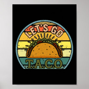 Poster Patriota Americano Tee Funny Vamos Go Taco Mulhere