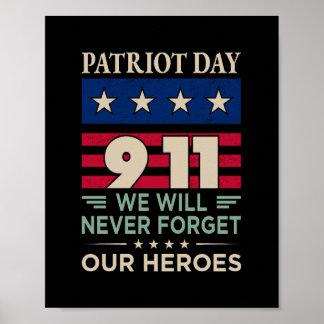 Poster Patriota vetorial dia 9 11 nunca esqueceremos noss