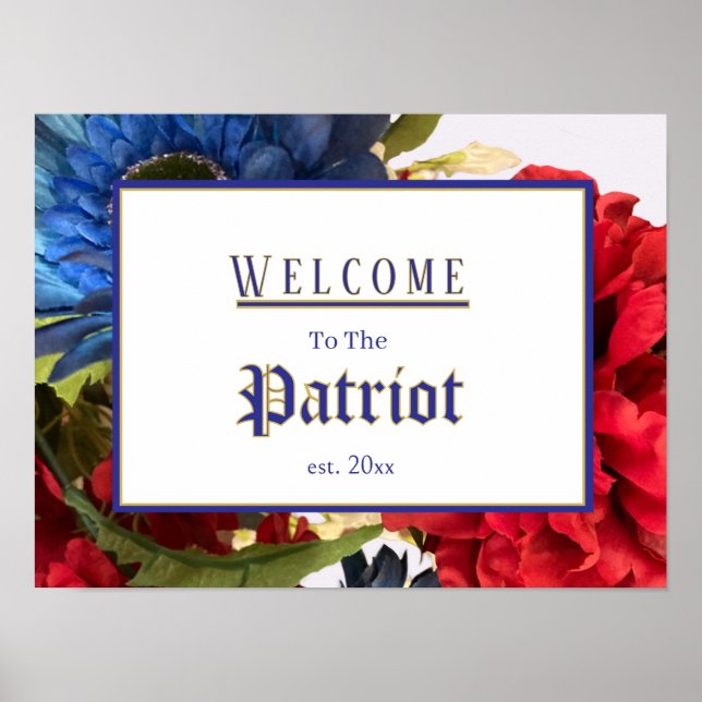 Poster Patriotic Establishment Welcome Sign (Frente)