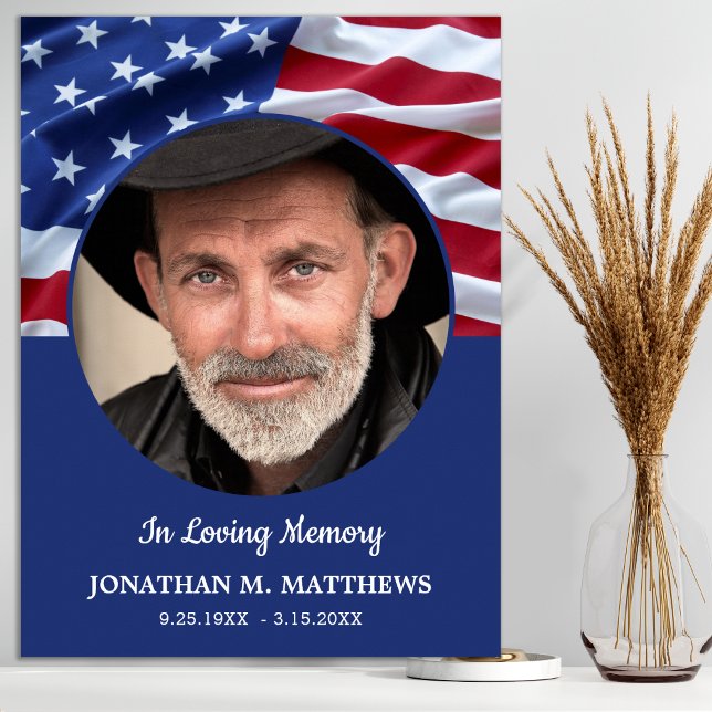 Poster Patriotic Memorial USA American Flag Photo Funeral (Criador carregado)