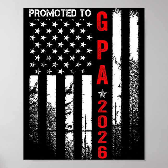 Poster Patriotic Mens Promoted To G Pa Est 2026 First Tim (Frente)
