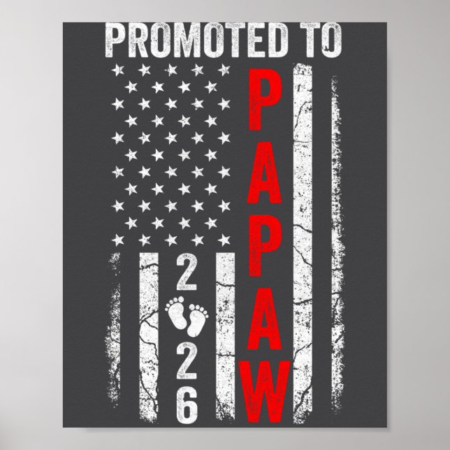 Poster Patriotic Promoted To Papaw 2026 First Time New Pa (Frente)