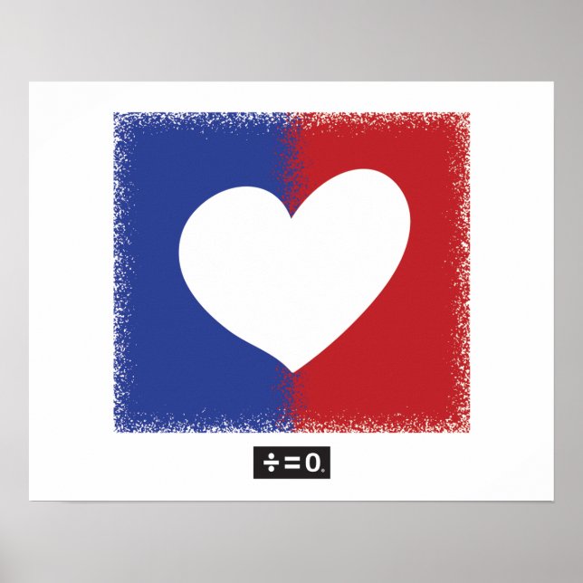 Pôster Patriotic Red White And Blue Unity Heart (Frente)