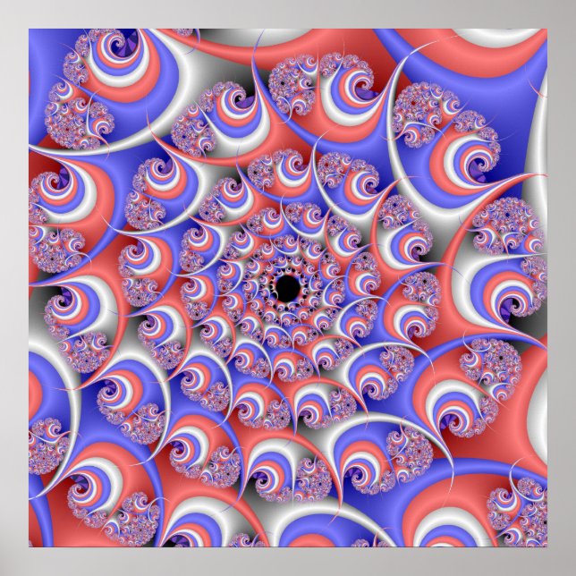 Poster Patriotic Spiral Fractal (Frente)