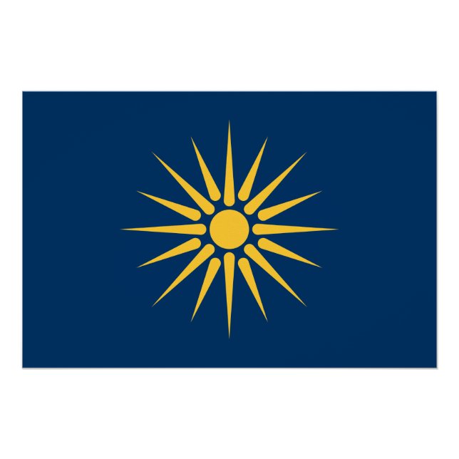 Pôster Patriotic wall poster with Flag of Macedonia (Frente)