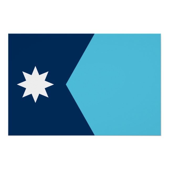 Pôster Patriotic wall poster with Flag of Minnesota, USA (Frente)