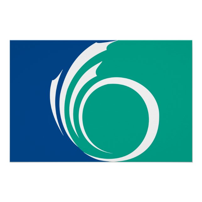 Pôster Patriotic wall poster with Flag of Ottawa, Canada (Frente)