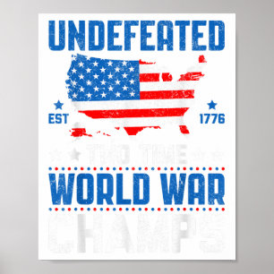 Poster Patriótica 4º dos Campeões da Segunda Guerra Mundi