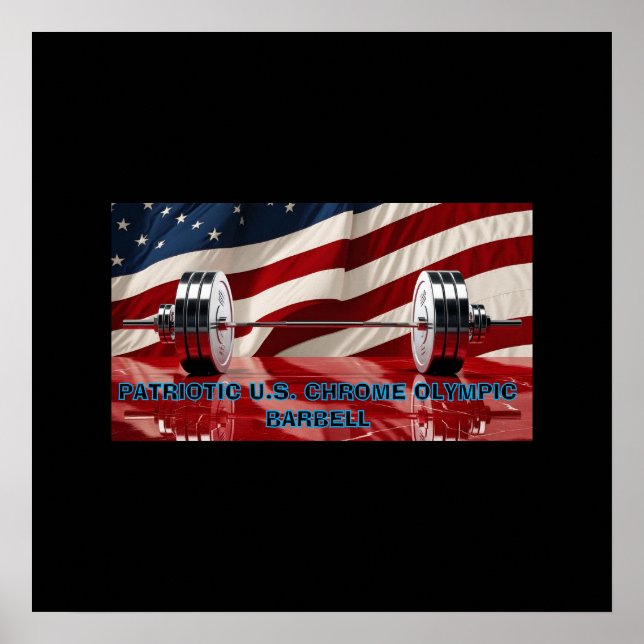 Poster Patriótica Estados Unidos Chrome Barbell Set (Frente)