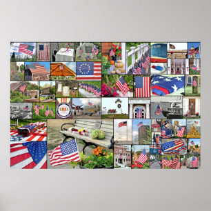 Poster patriótico 36 x 24 da colagem
