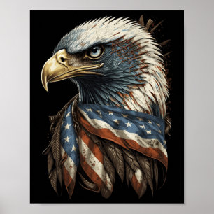 Poster Patriótico Byld Eagle 4 De Julho Homens Eua Americ