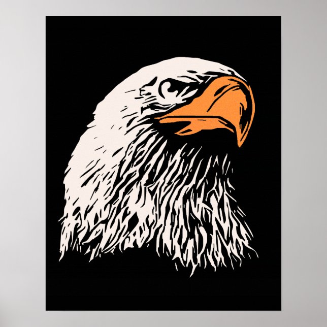 Pôster Patriótico da águia careca (Frente)