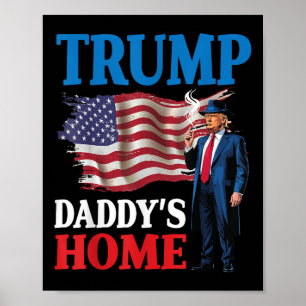 Poster Patriótico da Bandeira Americana do Pai Donald Tru