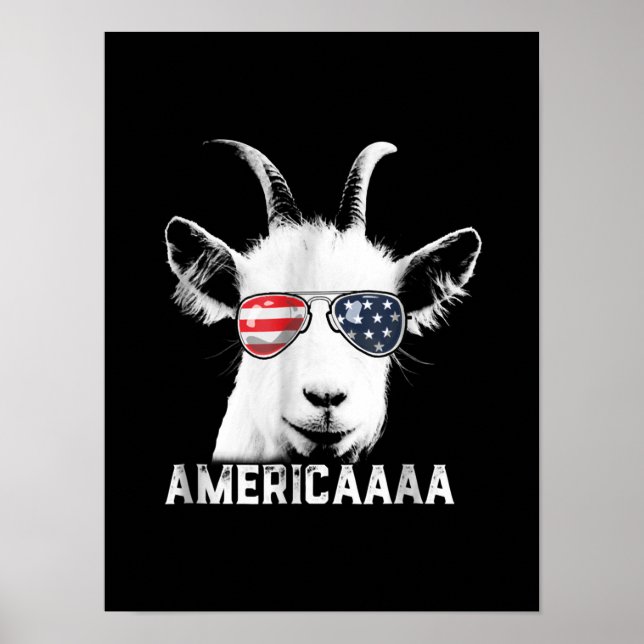 Poster Patriótico Goat Funny Goat America (Frente)