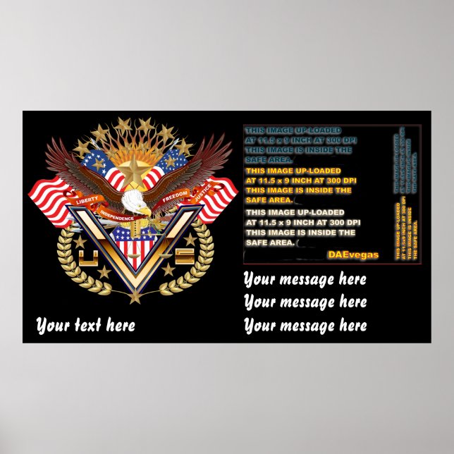 Poster Patriótico grande para pequeno Ver Notas (Frente)