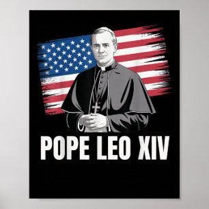 Poster Patriótico Papa Leo Xiv Igreja Católica Americana 