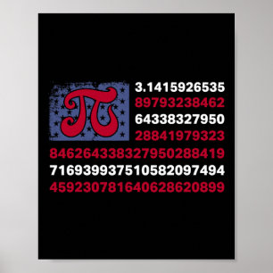 Poster Patriótico Pi Day American Flag Maacher 4th Of
