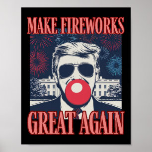 Poster Patriótico Trump Faça Fogos de Artifício Grandes N