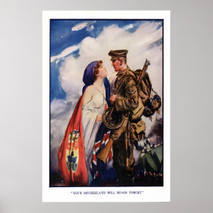 Poster Patriotismo Britânico na Primeira Guerra Mundial S