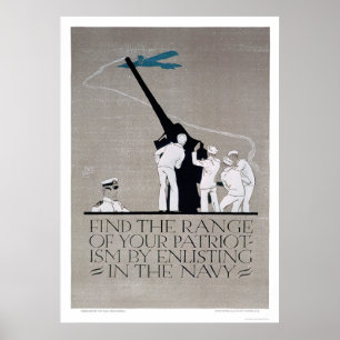 Poster Patriotismo da mostra - recrute o marinho
