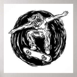 Poster Patrocinador lendário Fazendo skate de Médio-Ar