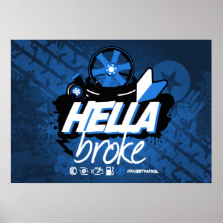 Pôster Patrulha de deriva louca - Hella Broke (azul)