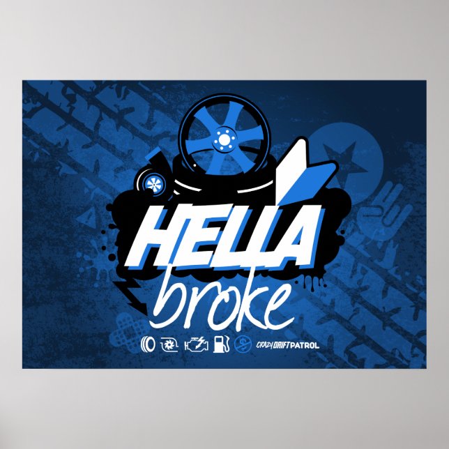Pôster Patrulha de deriva louca - Hella Broke (azul) (Frente)