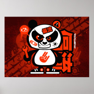 Poster Patrulha louca da tração - panda agressiva