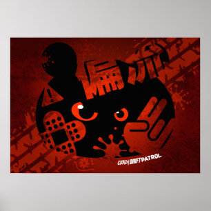 Pôster Patrulha louca da tração - silhueta agressiva da