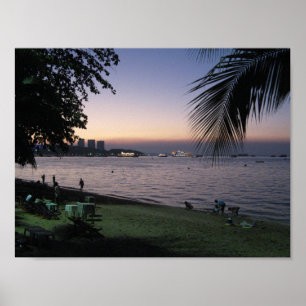 Poster Pattaya Beach Sunset.. Chonburi, Tailândia