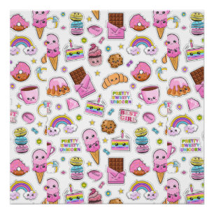 Pôster Patterno Funny Unicorn Magic Rainbow Cute