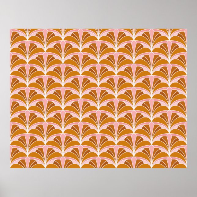 Poster Patterno Invisível do Damask Floral Elegante. De (Frente)