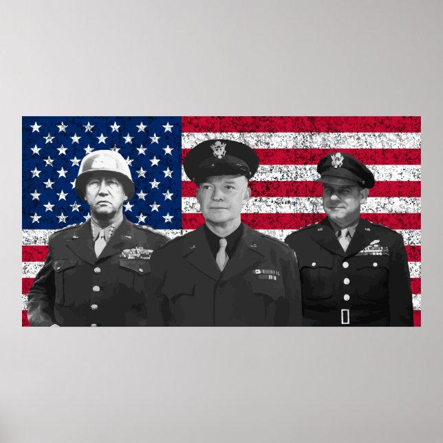 Poster Patton, Eisenhower e Doolittle (Frente)